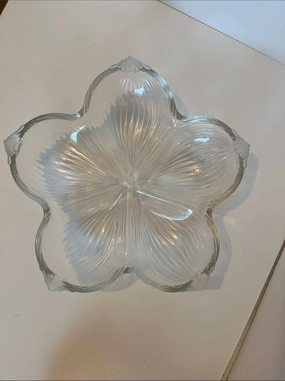 Mikasa Vintage  Floral Ribbed Glass Serving Platter